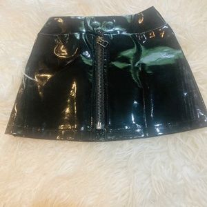 Patent leather skirt